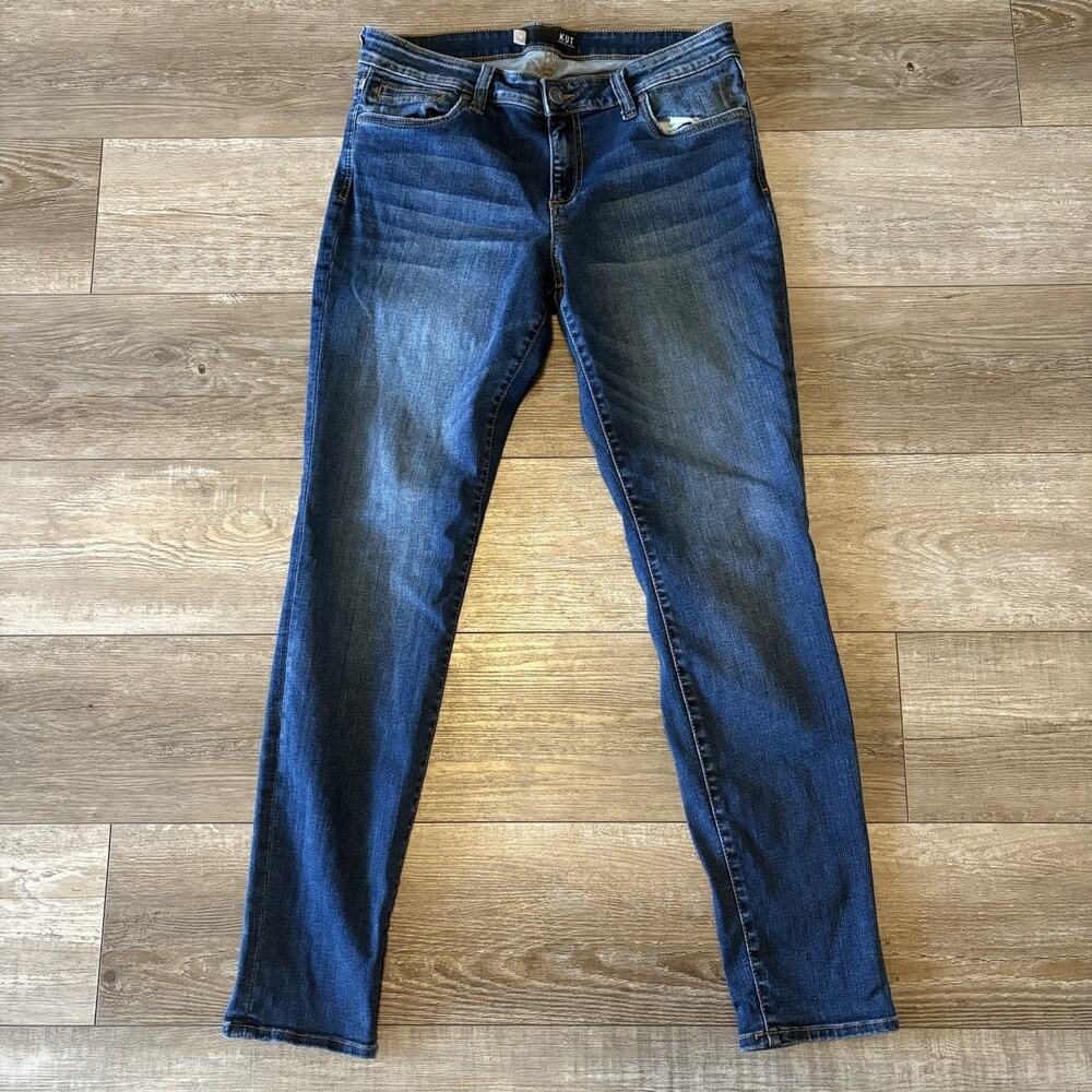 Kut from the Kloth Jeans Womens 10 Toothpick Skinny Blue Dark Wash Stretch Denim